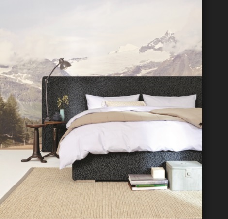Swissflex bed met XL hoofdbord, Swissbed Expression, stof:zwart design